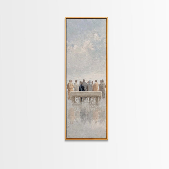Gathered In Light – Framed Canvas Print – Christian Art Canvas – Jesus Painting – Skinny Art – Christian Wall Art – Minimalist Christian Ar