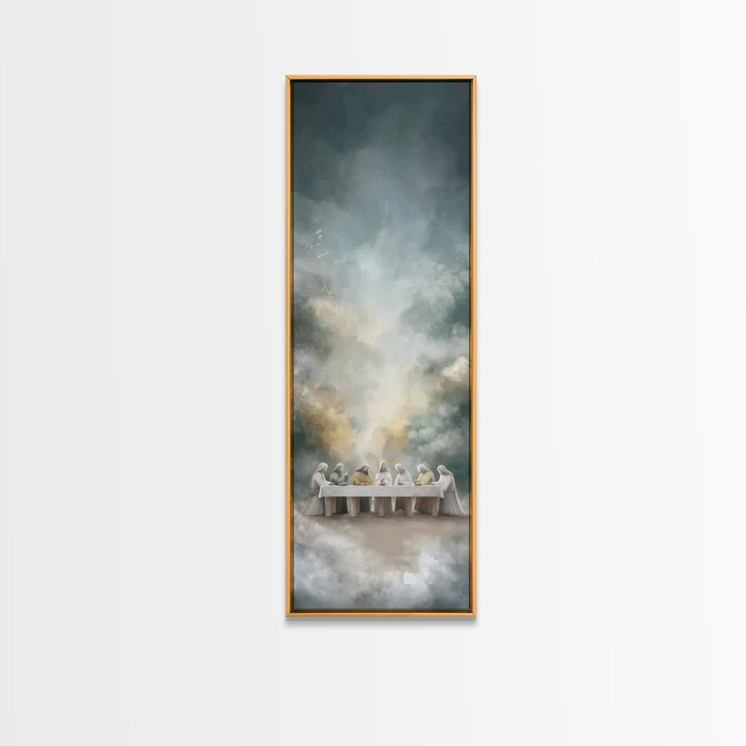 Last Supper Glory | Framed Canvas Print | Christian Art Canvas | Jesus Painting | Tall Narrow Wall Art | Christian Wall Art | Christian Art