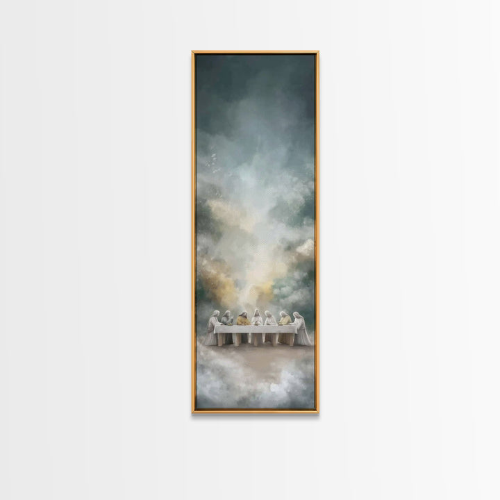 Last Supper Glory | Framed Canvas Print | Christian Art Canvas | Jesus Painting | Tall Narrow Wall Art | Christian Wall Art | Christian Art
