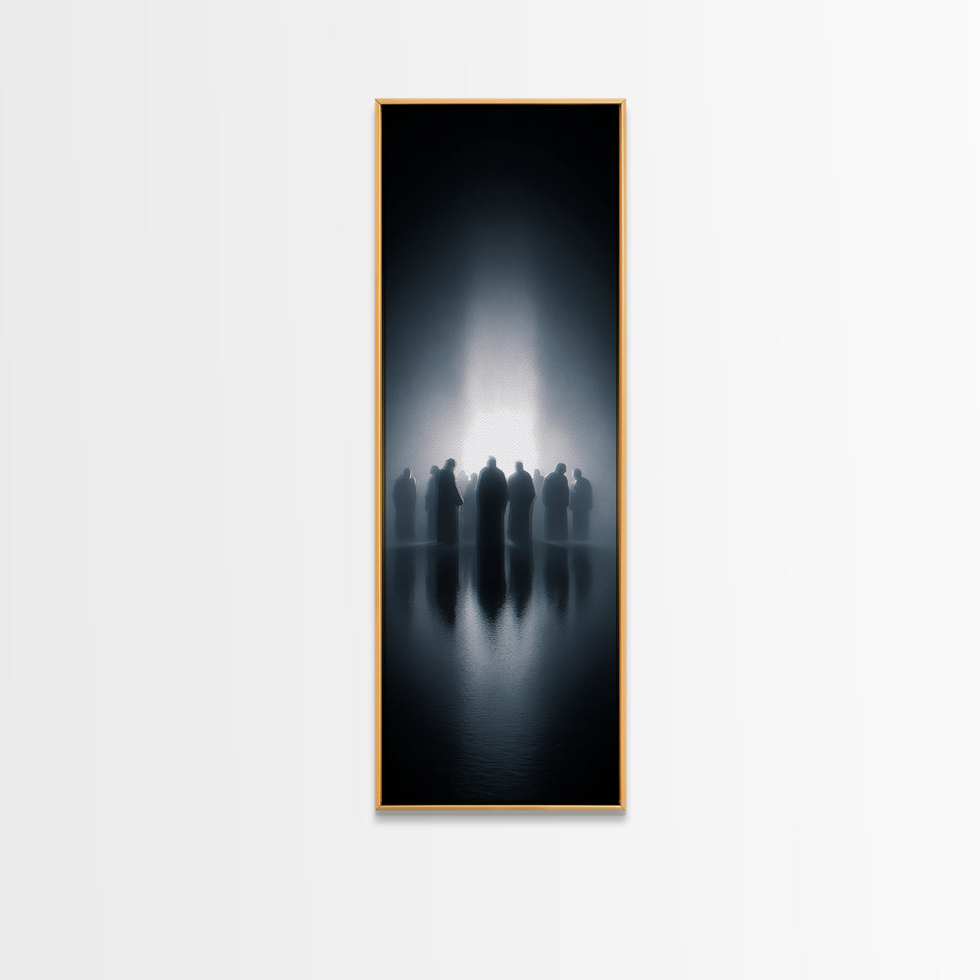 Ascension Gathering – Framed Canvas Print – Christian Art Canvas – Christian Wall Art – Tall Skinny Art Print – Jesus Painting – Modern Chr