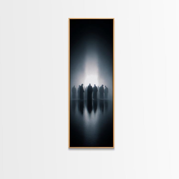 Ascension Gathering – Framed Canvas Print – Christian Art Canvas – Christian Wall Art – Tall Skinny Art Print – Jesus Painting – Modern Chr