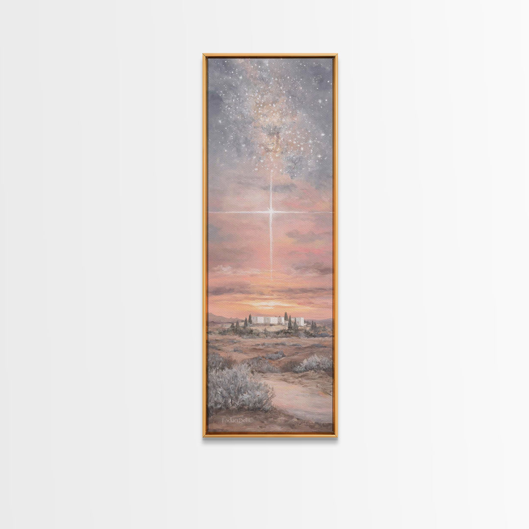 Desert Star – Framed Canvas Print – Skinny Art – Christian Wall Art – Christian Christmas Art – Modern Christian Art – Christian Canvas Art