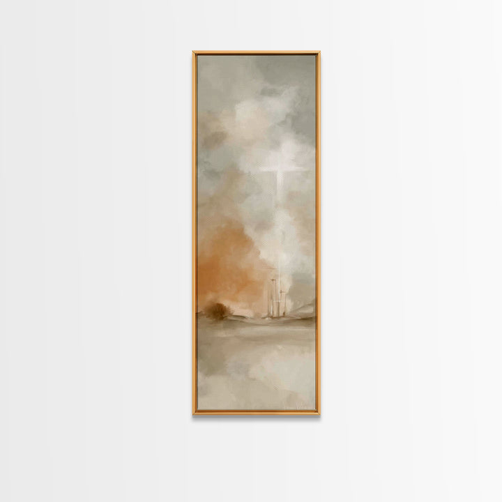 Silent Redeemer – Framed Canvas Print – Tall Narrow Wall Art – Christian Painting – Christian Art Work – Christian Christmas Art – Christia