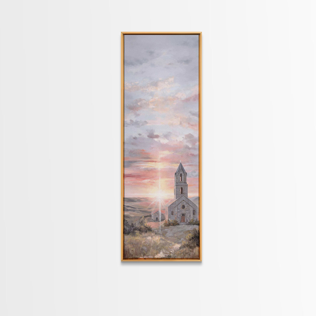 Mission Dawn – Framed Canvas Print – Narrow Art – Christian Art Print – Christian Wall Art – Christmas Art Prints – Christian Art Canvas