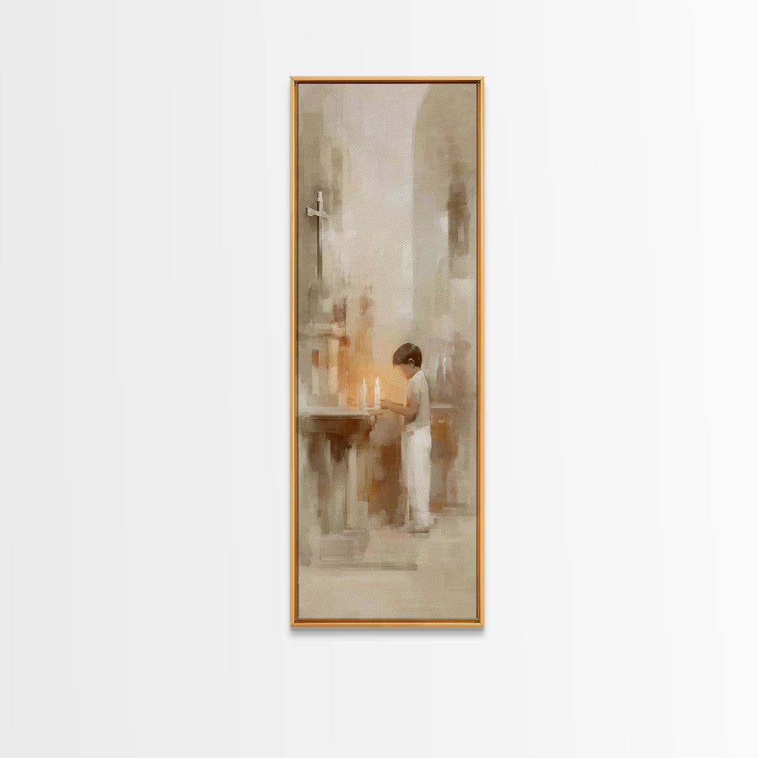 Sanctuary Hope – Framed Canvas Print – Christian Art Prints – Christian Wall Art – Tall Skinny Art Print – Christian Art Canvas – Christian