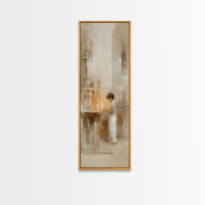 Sanctuary Hope – Framed Canvas Print – Christian Art Prints – Christian Wall Art – Tall Skinny Art Print – Christian Art Canvas – Christian