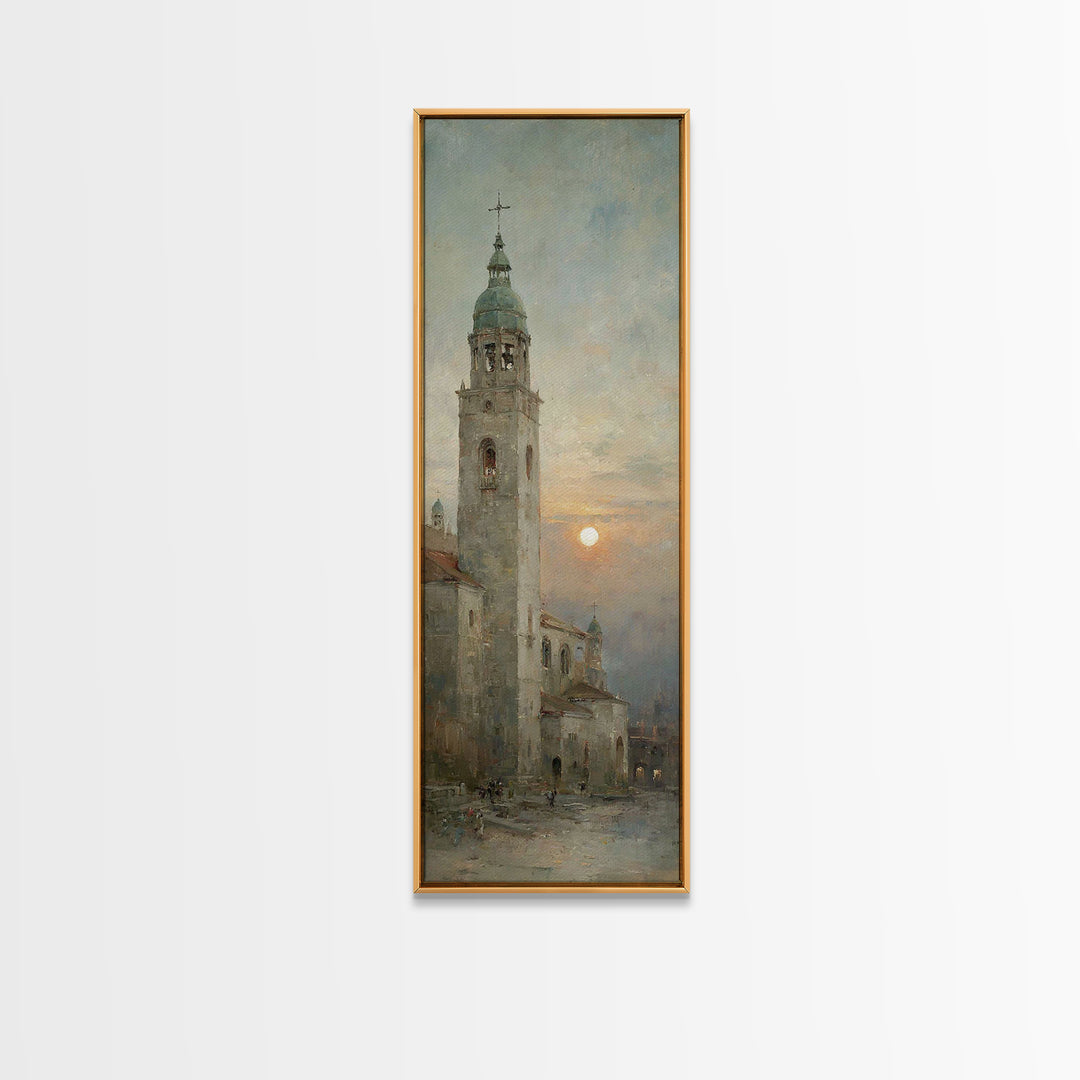 Twilight Cathedral Grace – Framed Canvas Print – Tall Skinny Art Print – Christian Christmas Art – Christian Art – Christian Wall Art – Jes