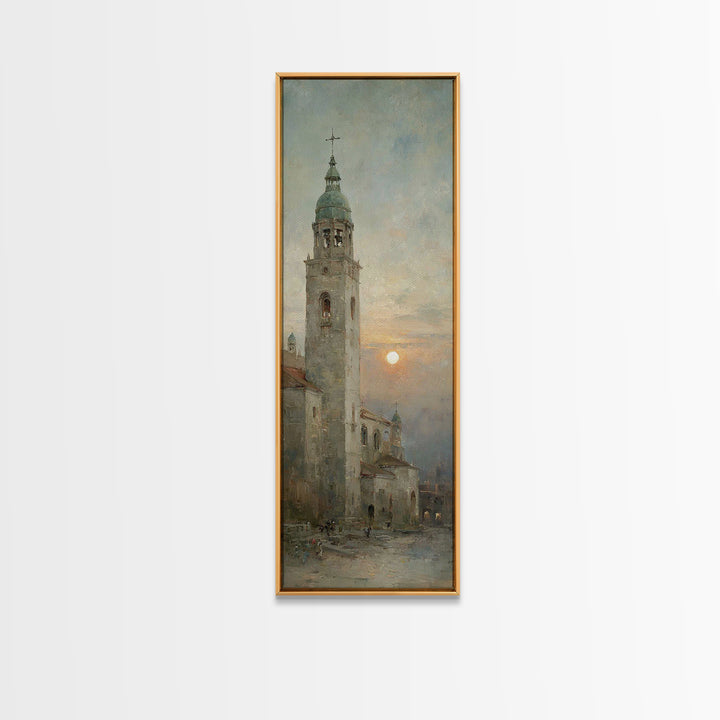Twilight Cathedral Grace – Framed Canvas Print – Tall Skinny Art Print – Christian Christmas Art – Christian Art – Christian Wall Art – Jes