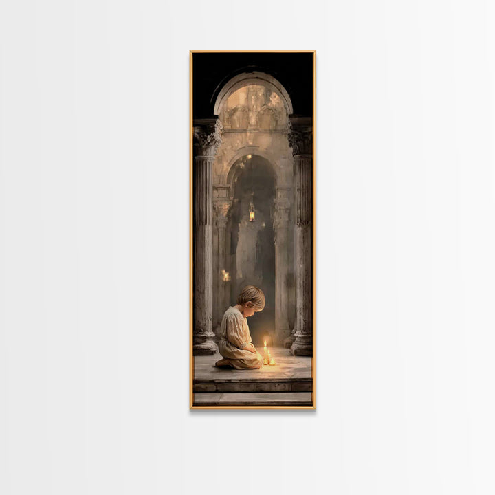 Temple Light – Framed Canvas Print | Christian Wall Art | Christian Art Canvas | Skinny Art | Vintage Christian Art | Christian Painting