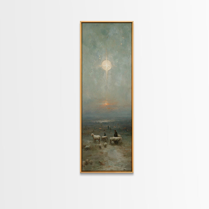 Holy Star Rising – Framed Canvas Print – Skinny Art – Christian Art Work – Christmas Canvas Wall Art – Jesus Art Print