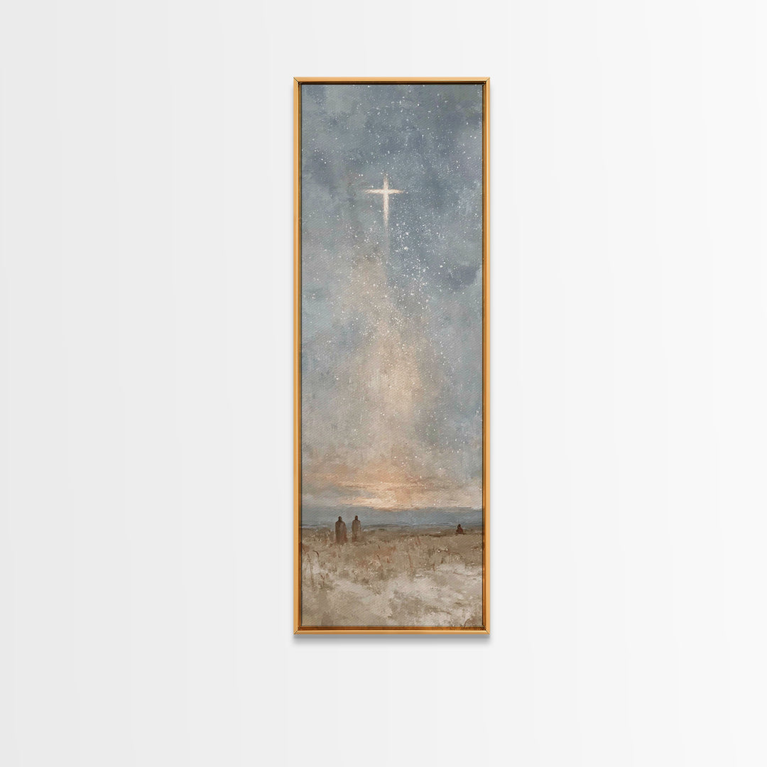 Sacred Dawn Star | Framed Canvas Print | Narrow Art | Christian Art Gift | Christmas Art Prints | Jesus Canvas Art