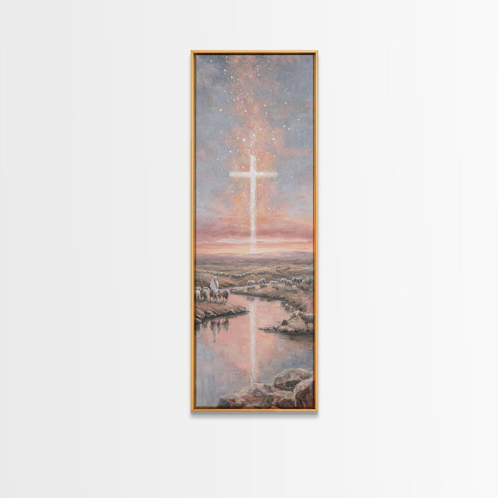 Desert Star Journey | Framed Canvas Print | Skinny Art | Christian Wall Art | Christmas Art | Jesus Canvas Art