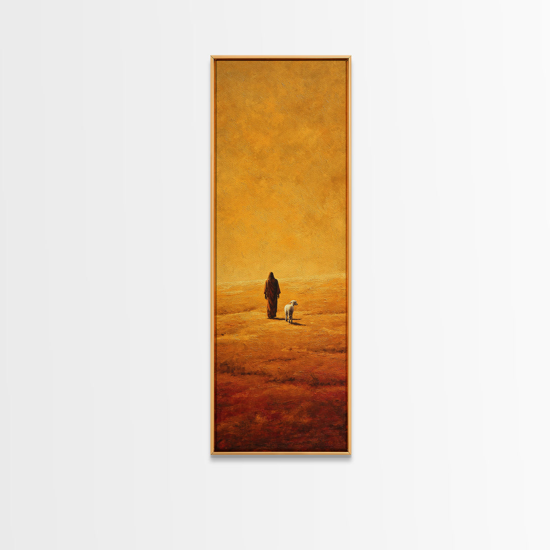 Walk In The Light – Framed Canvas Print – Tall Narrow Wall Art – Jesus Wall Art – Christian Art Gift – Christian Art Prints – Christian Pai