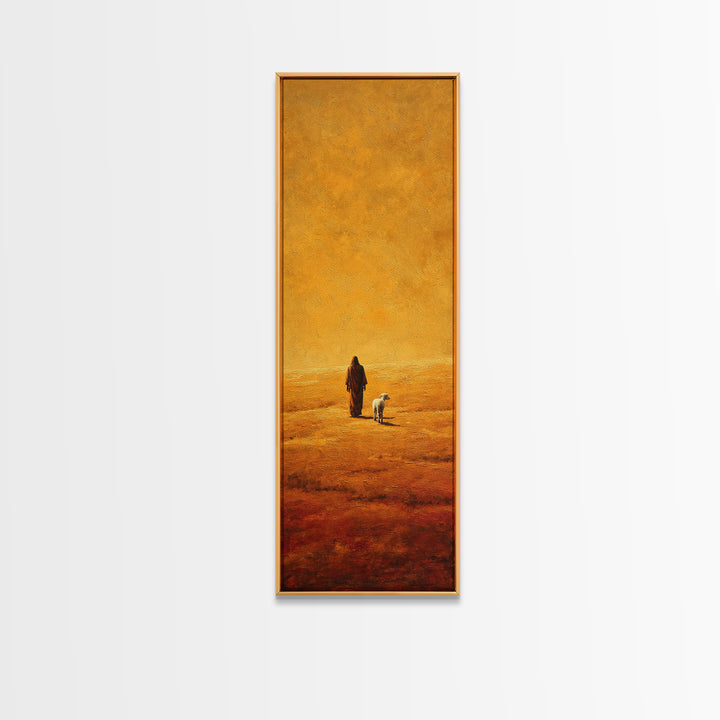 Walk In The Light – Framed Canvas Print – Tall Narrow Wall Art – Jesus Wall Art – Christian Art Gift – Christian Art Prints – Christian Pai