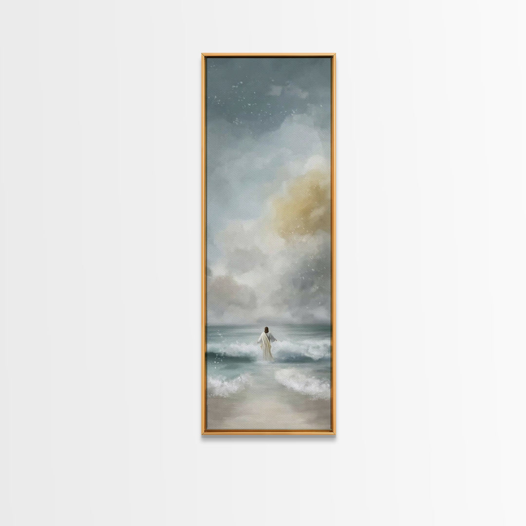 Stormless Horizon Path | Framed Canvas Print | Tall Narrow Wall Art | Jesus Art Print | Christian Wall Art | Christian Art | Christian Pain