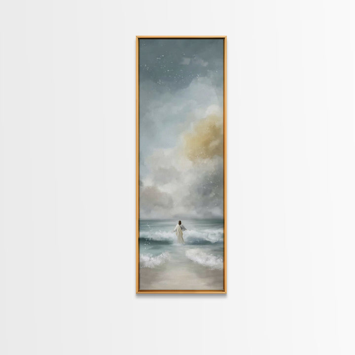 Stormless Horizon Path | Framed Canvas Print | Tall Narrow Wall Art | Jesus Art Print | Christian Wall Art | Christian Art | Christian Pain