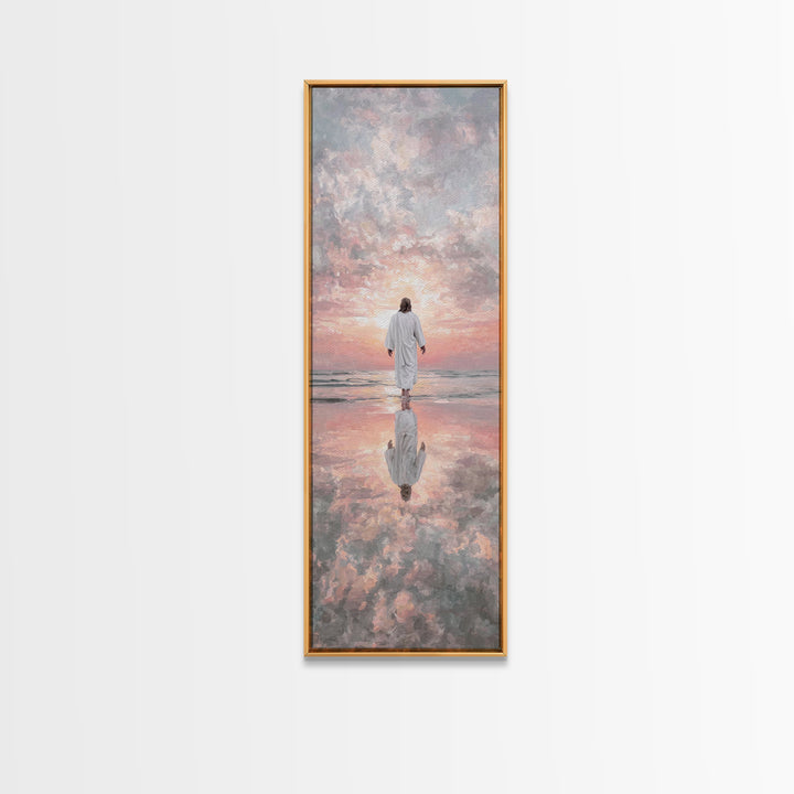 Sea Of Promise – Framed Canvas Print – Skinny Art – Jesus Canvas Art – Christian Painting – Christian Wall Art – Minimalist Christian Art