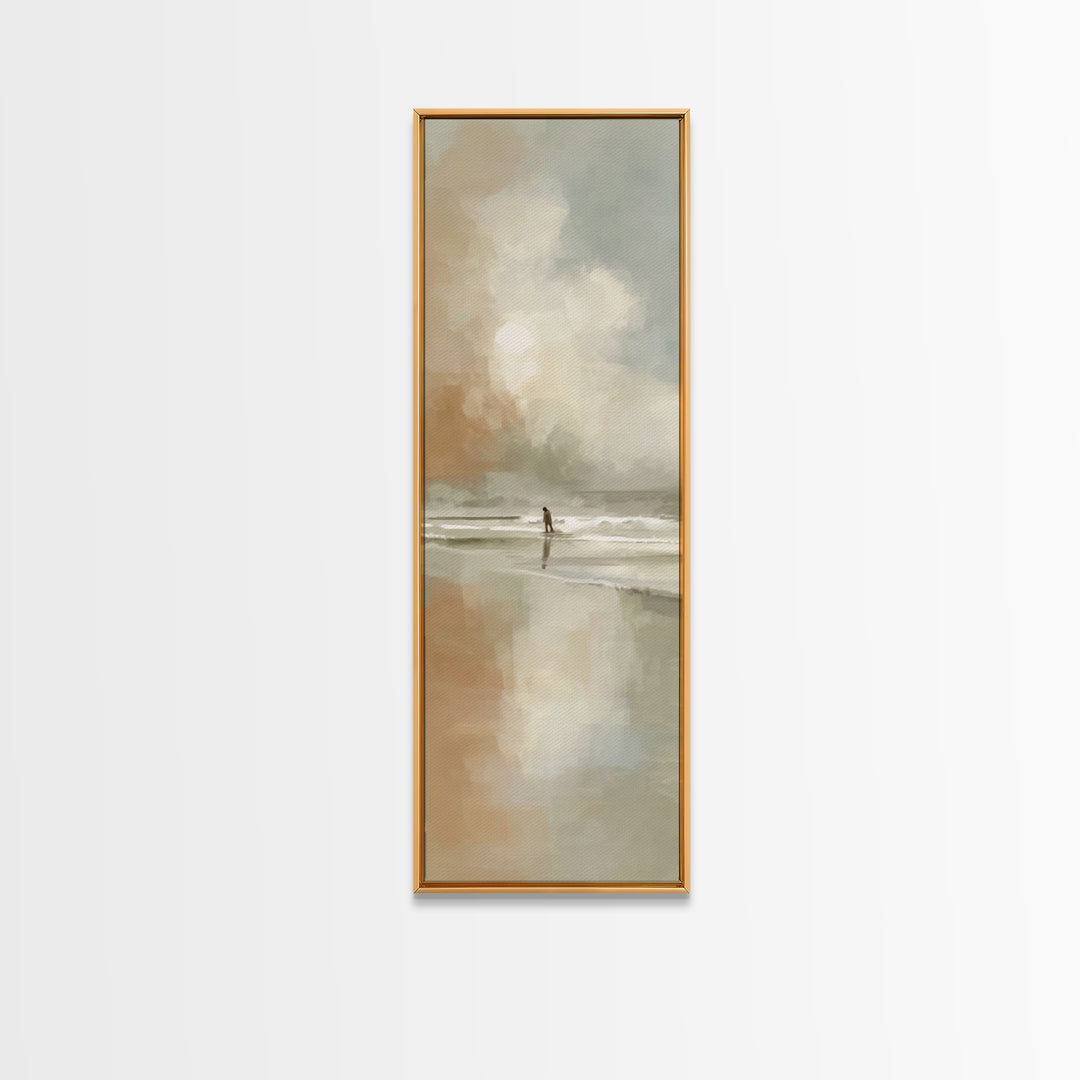 Shorelight Reverence – Framed Canvas Print – Christian Wall Art – Jesus Painting – Narrow Art – Christian Art Canvas – Christmas Art