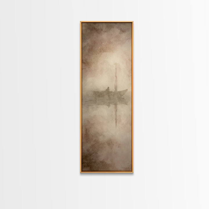 Silent Dawn Vessel – Framed Canvas Print – Christian Art Canvas – Skinny Art – Christian Wall Art – Jesus Painting – Modern Christian Art
