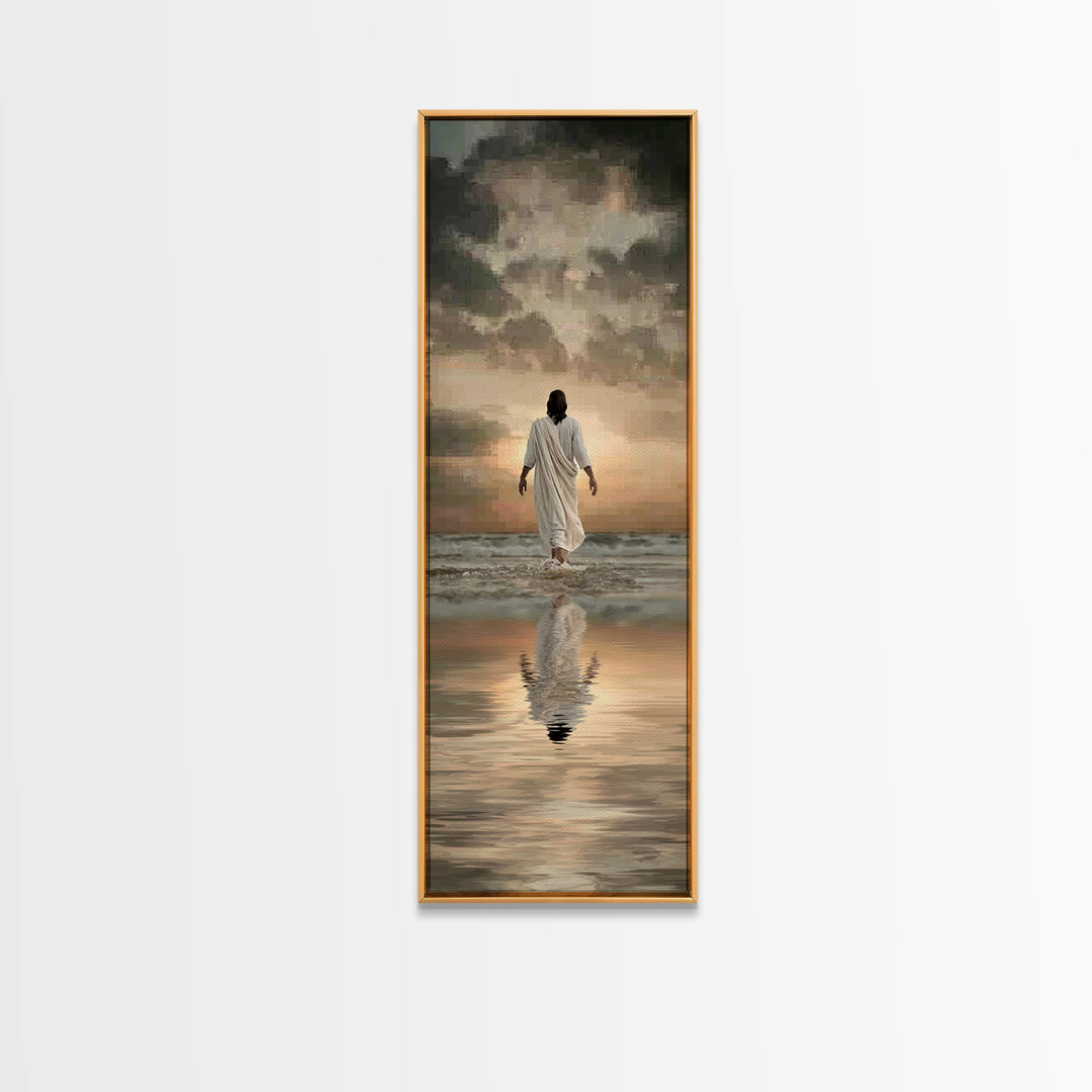 Eternal Horizon Path – Framed Canvas Print – Christian Wall Art – Narrow Art – Jesus Painting – Christian Art Canvas – Christmas Art