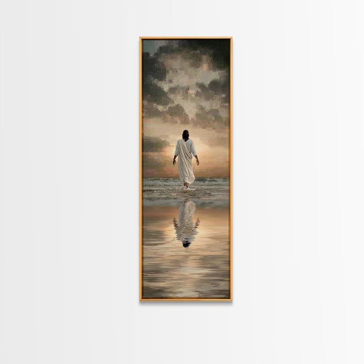 Eternal Horizon Path – Framed Canvas Print – Christian Wall Art – Narrow Art – Jesus Painting – Christian Art Canvas – Christmas Art