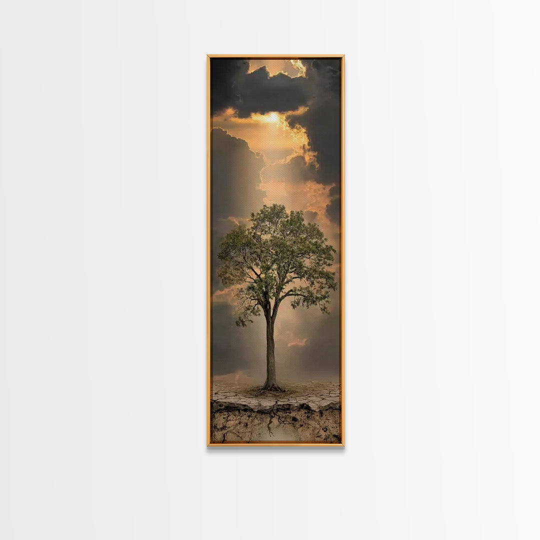 Rooted In Promise – Framed Canvas Print – Christian Art – Narrow Art – Christian Art Canvas – Christian Decorations – Christmas Art