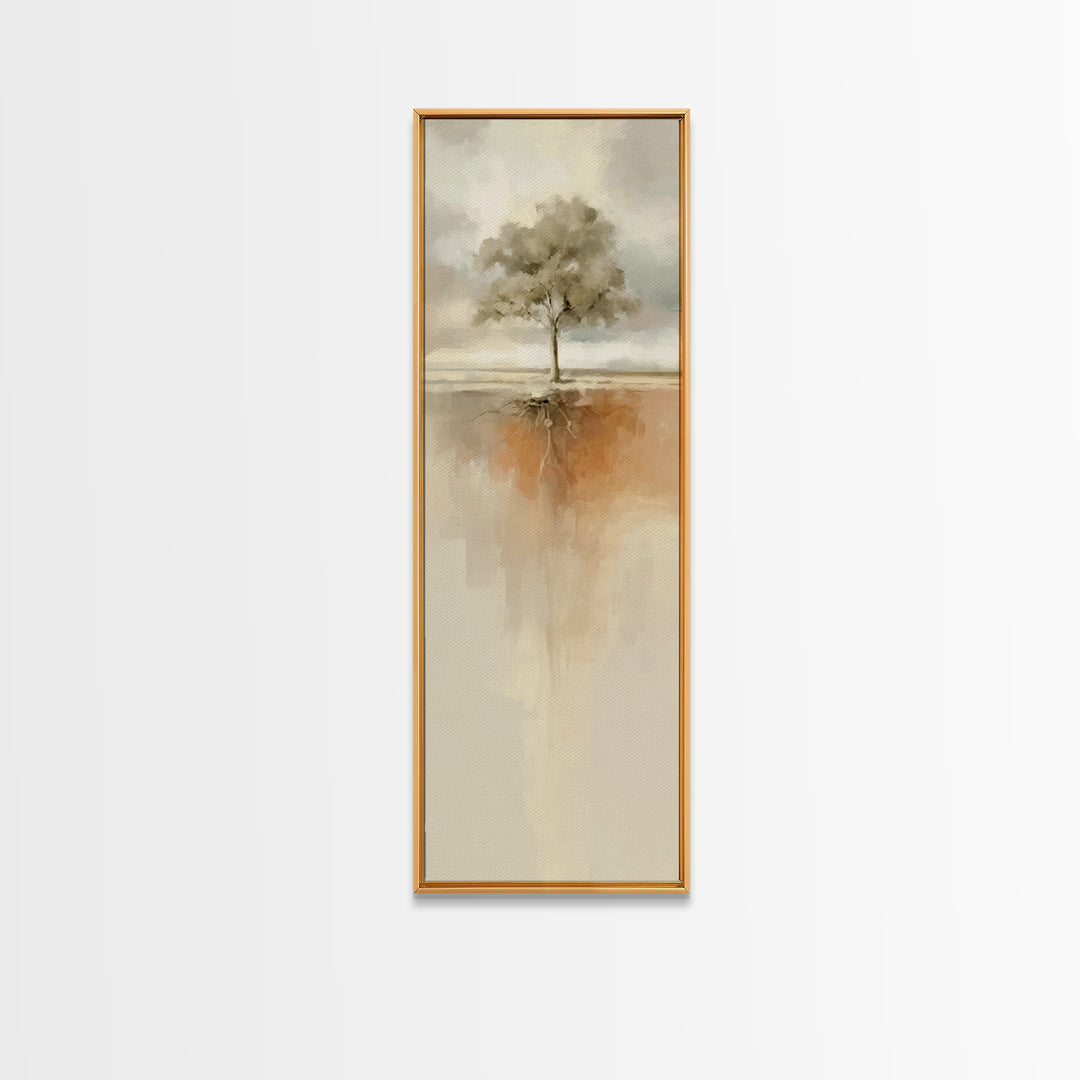 Autumn Roots Faith – Framed Canvas Print – Skinny Art – Christian Wall Art – Christian Art Canvas – Modern Christian Art – Christmas Art