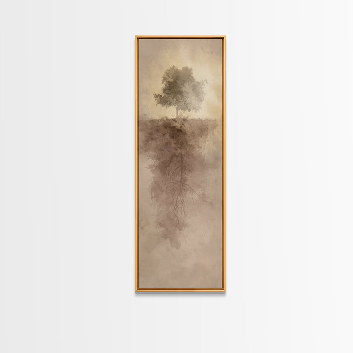 Rooted In Light – Framed Canvas Print – Christian Wall Art – Narrow Art – Christian Art Canvas – Christian Christmas Art – Modern Christian