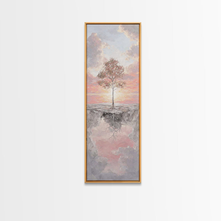 Dawn Blossom Grace – Framed Canvas Print – Tall Skinny Art Print – Christian Art – Christmas Art – Christian Art Canvas – Subtle Christian