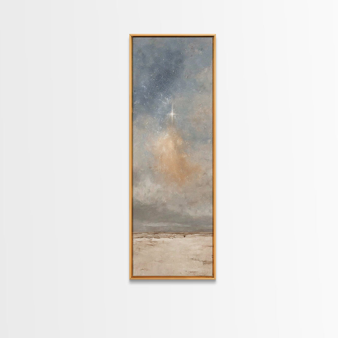 Star Of Redemption – Framed Canvas Print – Christian Art – Tall Narrow Wall Art – Christian Art Canvas – Christmas Art – Christian Christma