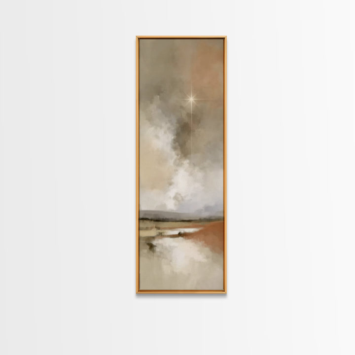 Desert Dawn Star, Framed Canvas Print, Christian Wall Art, Christian Art Print, Skinny Art, Christmas Art Prints, Modern Christian Art
