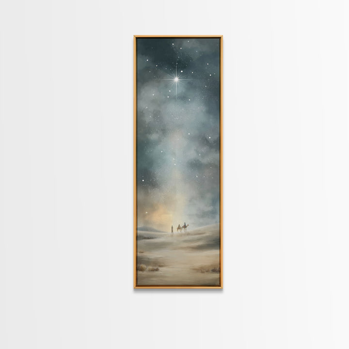 Sacred Journey Light | Framed Canvas Print | Christian Art | Christmas Wall Art | Narrow Art | Christian Gift Ideas | Christian Art Canvas