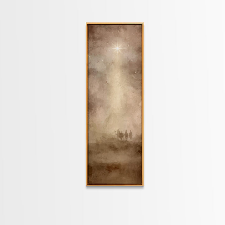 Holy Desert Path, Framed Canvas Print, Christian Art Canvas, Christmas Art Work, Tall Narrow Wall Art, Large Christian Painting, Christian