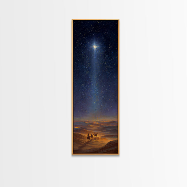 Faithful Caravan Star – Framed Canvas Print – Christian Christmas Art – Christian Painting – Skinny Art – Christian Art Gift – Christmas Wa