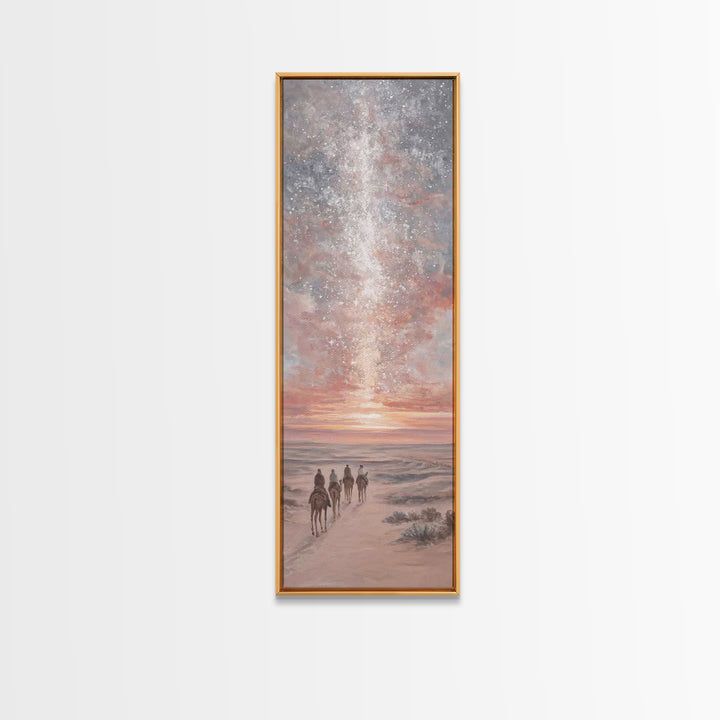 Blessed Night Sky | Framed Canvas Print | Christian Art Print | Christmas Art | Narrow Art | Framed Christian Art | Christmas Canvas Wall A