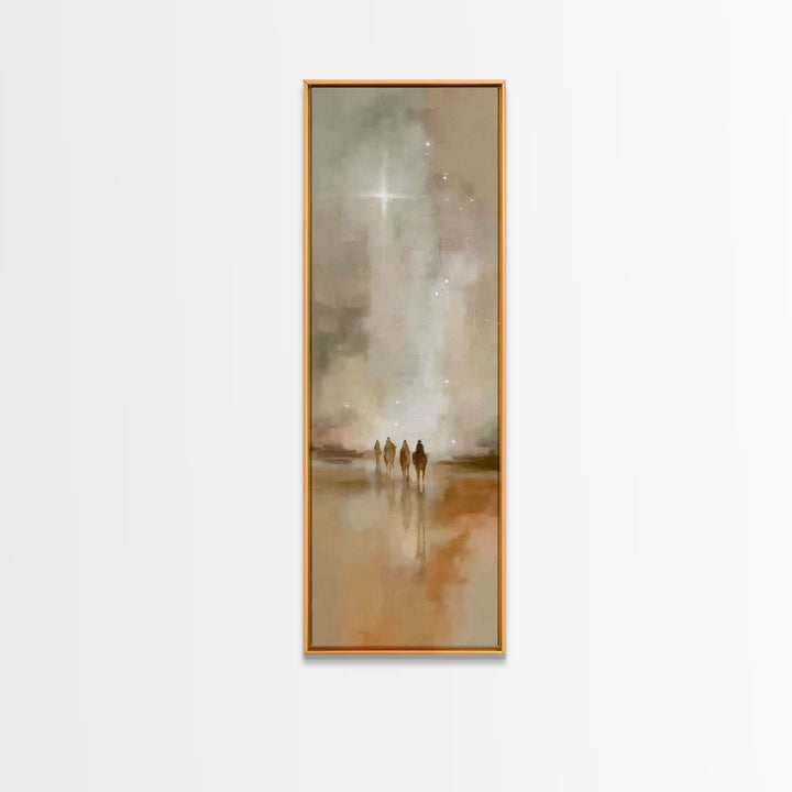 Guiding Desert Star – Framed Canvas Print – Christian Wall Art – Christmas Art – Christian Art Canvas – Tall Narrow Wall Art – Jesus Painti
