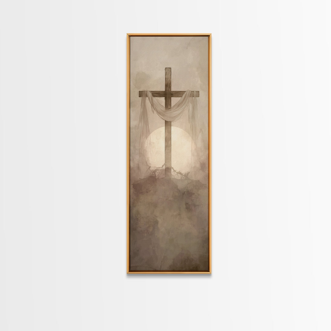 Calm Of Restoration, Framed Canvas Print, Skinny Art, Christian Art Canvas, Jesus Painting, Christian Gift, Christmas Wall Art