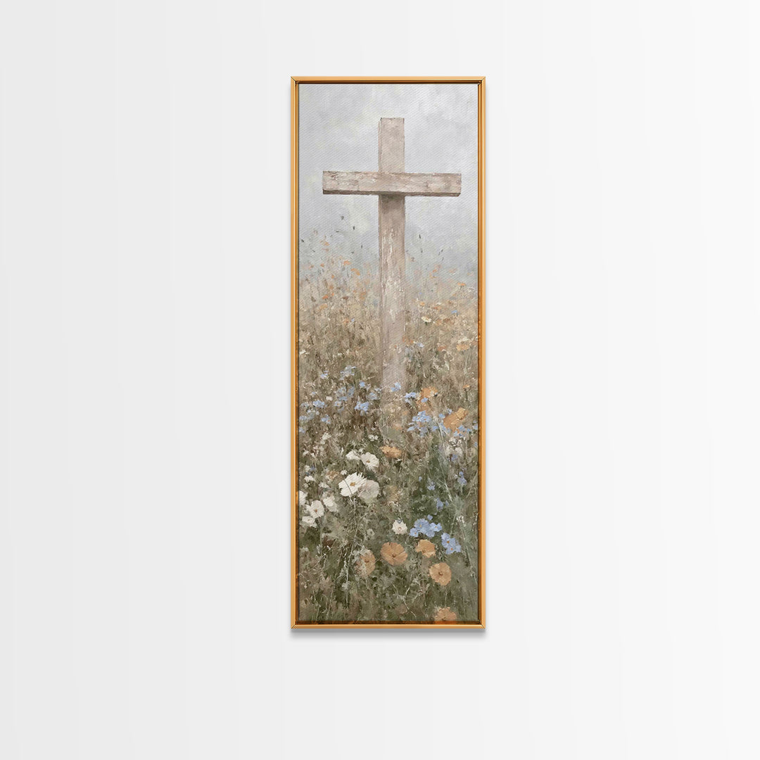Field Of Mercy | Framed Canvas Print | Skinny Art | Christian Wall Art | Christian Art Canvas | Subtle Christian Art | Christian Christmas