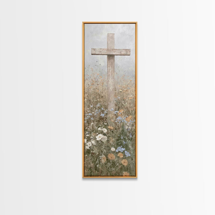 Field Of Mercy | Framed Canvas Print | Skinny Art | Christian Wall Art | Christian Art Canvas | Subtle Christian Art | Christian Christmas