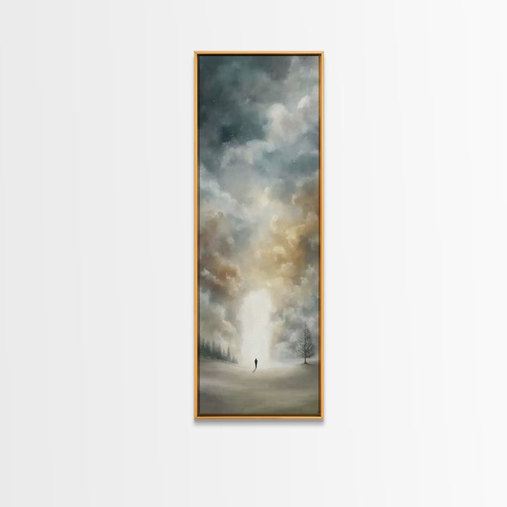 Heavenly Pathway, Framed Canvas Print, Narrow Art, Christian Art Print, Christian Painting, Christian Wall Art, Modern Christian Art