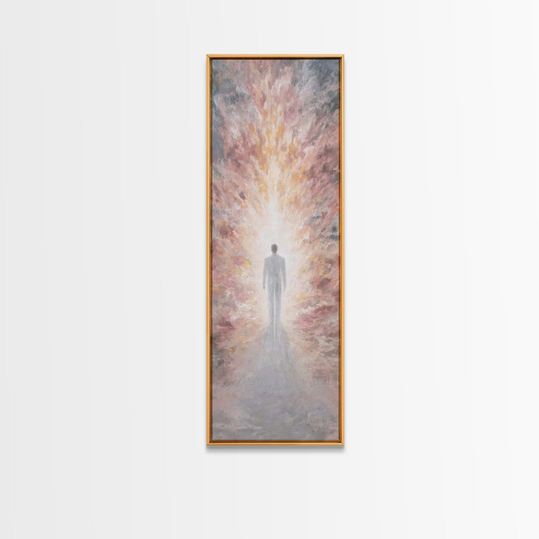 Radiant Ascension – Framed Canvas Print – Tall Narrow Wall Art – Christian Art Print – Christian Wall Art – Modern Christian Painting – Chr