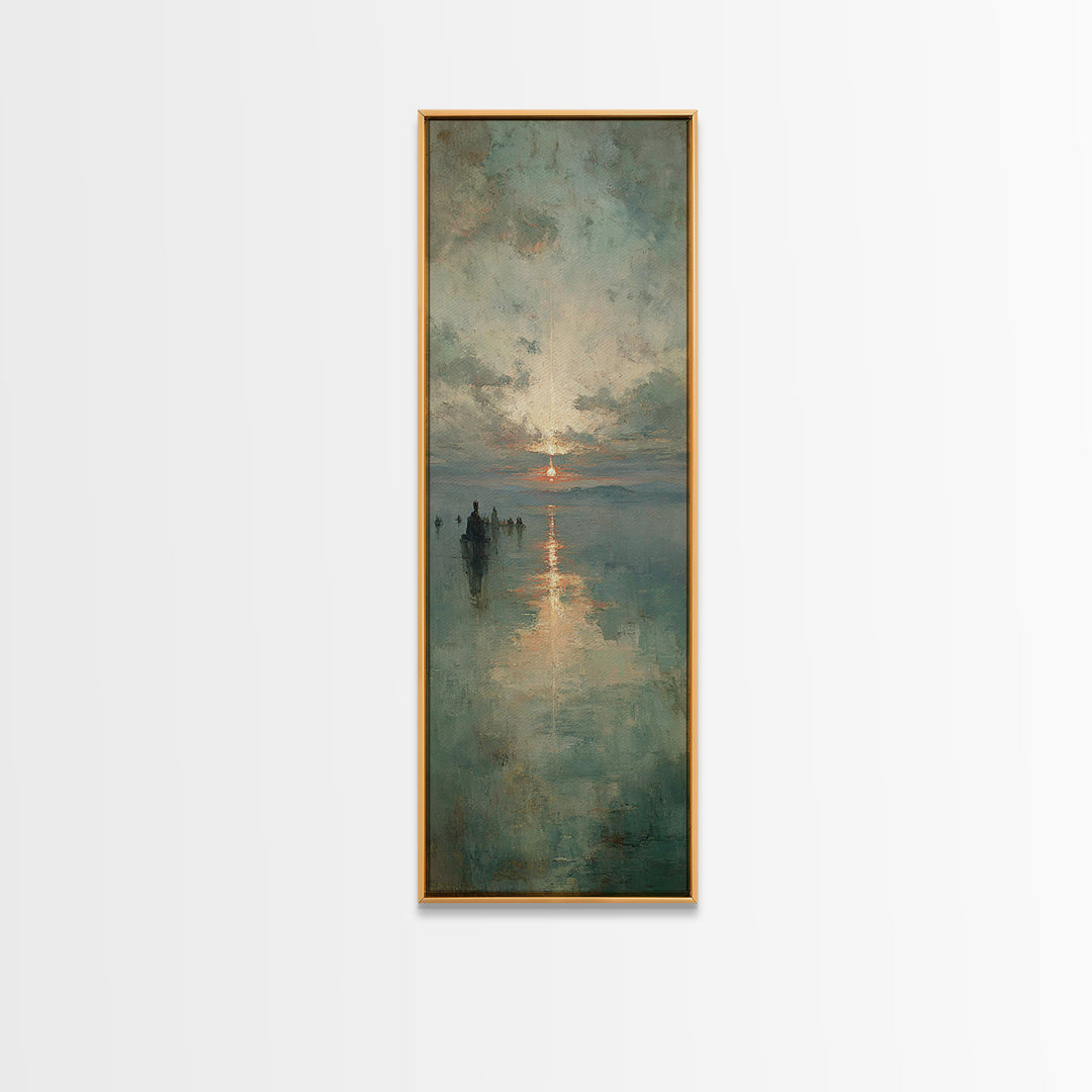 Harbor Of Light | Framed Canvas Print | Skinny Art | Christian Art Canvas | Christian Wall Art | Vintage Christian Art | Christian Gift