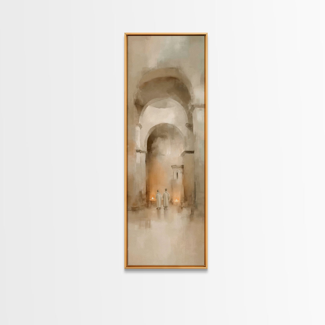 Sanctuary Passage Walk – Framed Canvas Print – Narrow Art – Christian Wall Art – Abstract Christian Art – Christian Art Work – Christian Gi