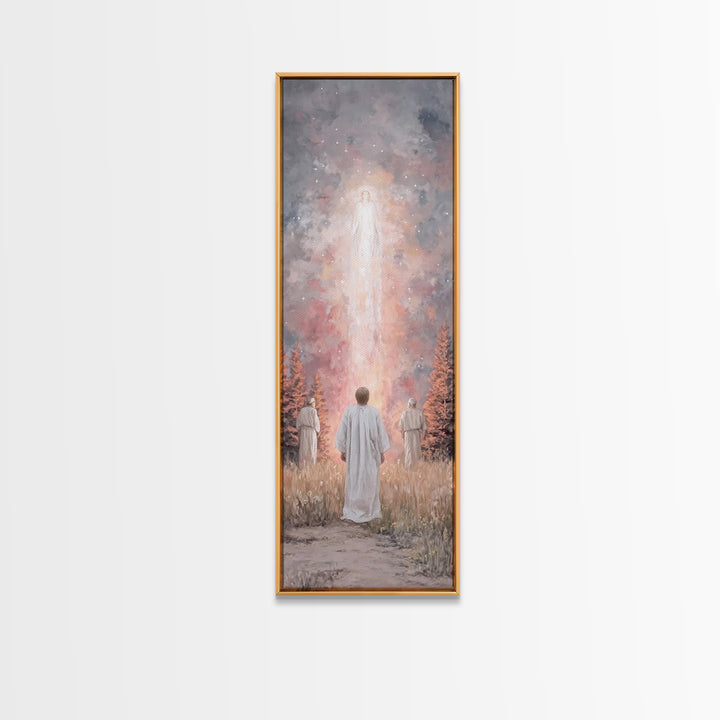 Heavenly Rising Glow – Framed Canvas Print – Tall Skinny Art Print – Christian Wall Art – Christian Art Canvas – Jesus Painting – Christian