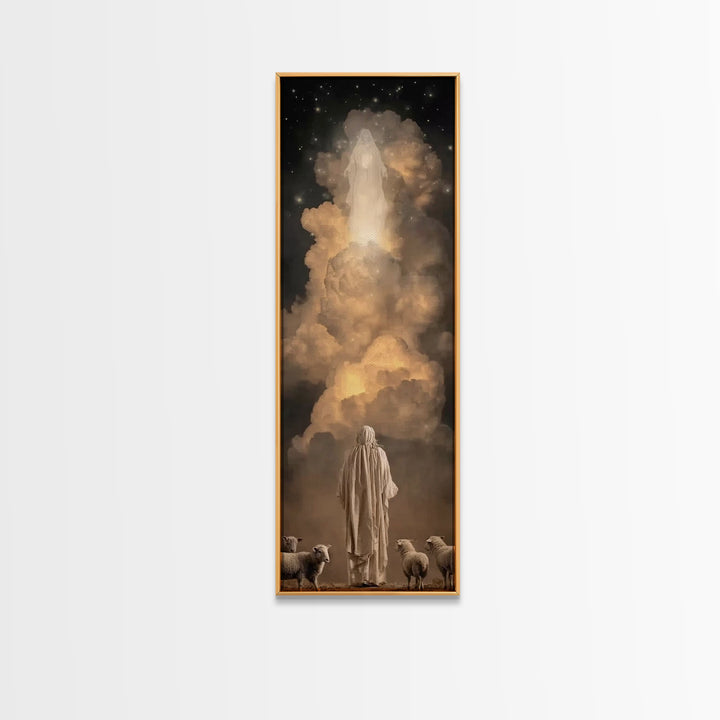 Divine Cloud Vision – Framed Canvas Print – Skinny Art – Christian Art Canvas – Jesus Christmas Art – Christian Wall Art – Christian Christ