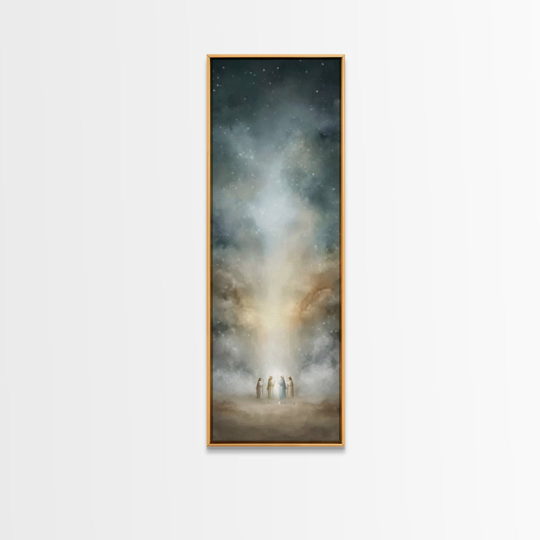 Angelic Field Light – Framed Canvas Print – Tall Narrow Wall Art – Christian Art Print – Christian Wall Art – Subtle Christian Paintings –