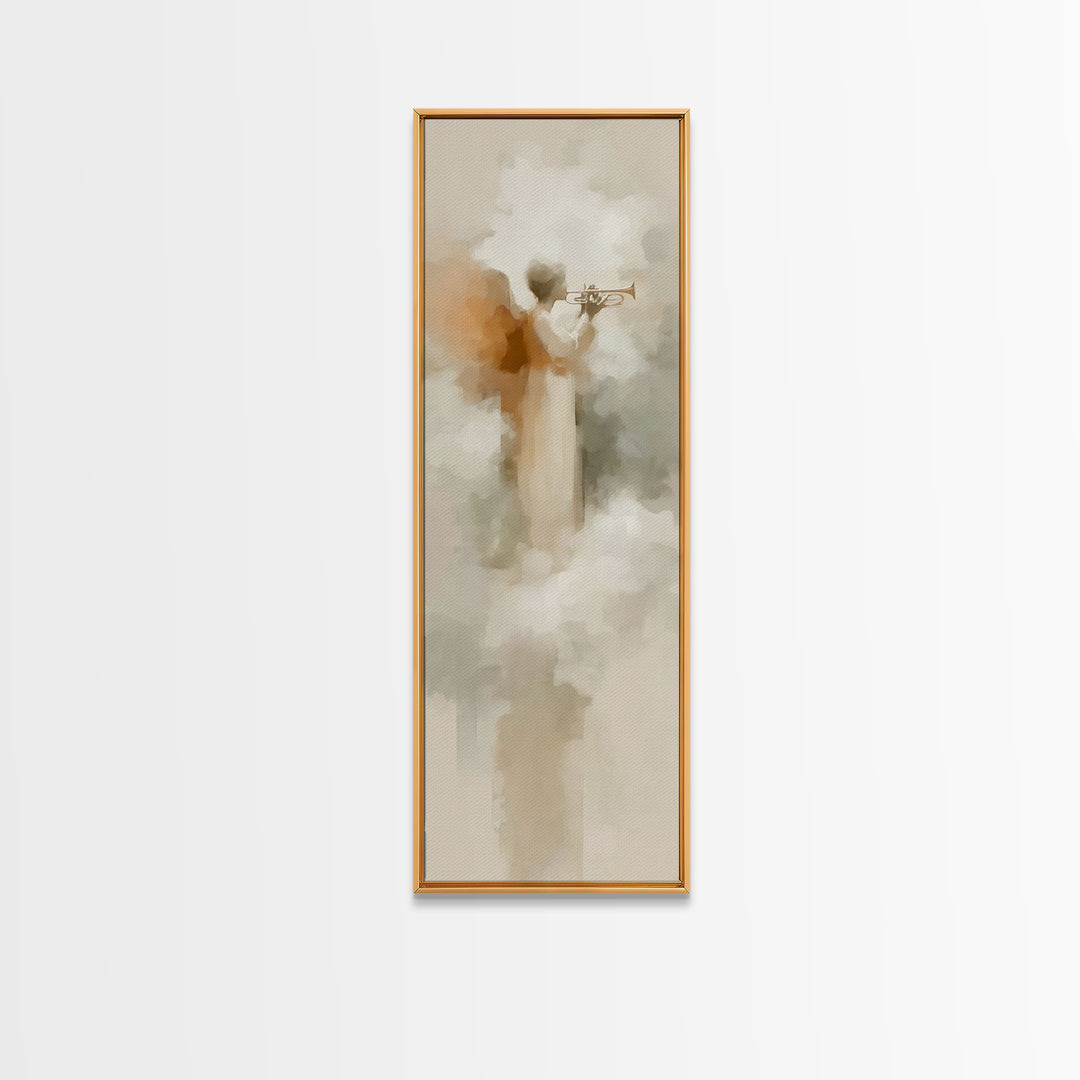 Seraphic Morning Call | Framed Canvas Print | Narrow Art | Christian Wall Art | Christian Art Canvas | Christian Christmas Art | Jesus Art