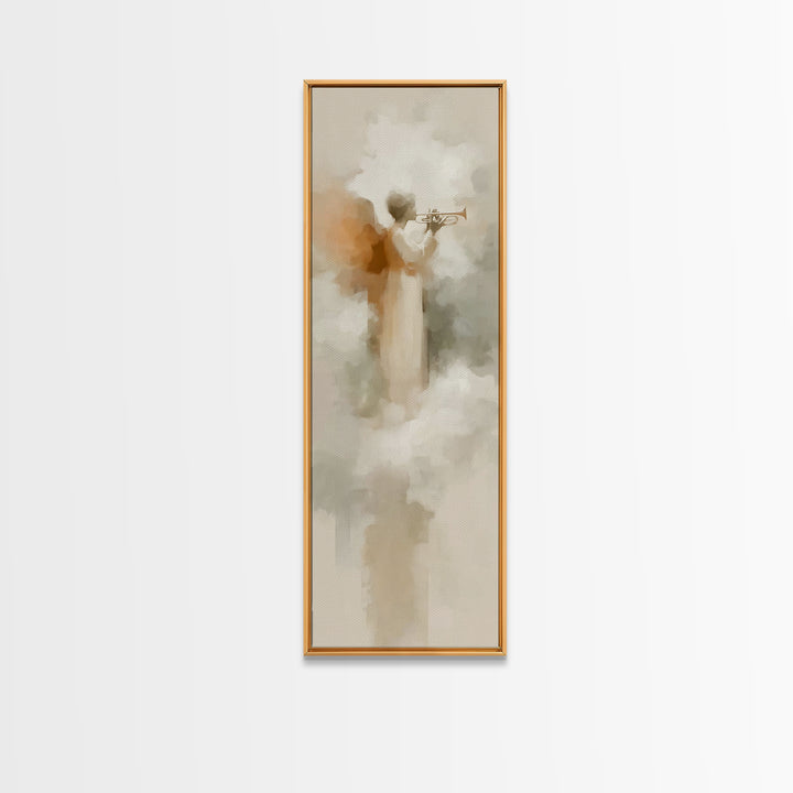Seraphic Morning Call | Framed Canvas Print | Narrow Art | Christian Wall Art | Christian Art Canvas | Christian Christmas Art | Jesus Art
