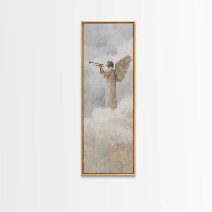 Trumpet Of Glory – Framed Canvas Print – Tall Narrow Wall Art – Christian Art Canvas – Christian Wall Art – Christian Christmas Art