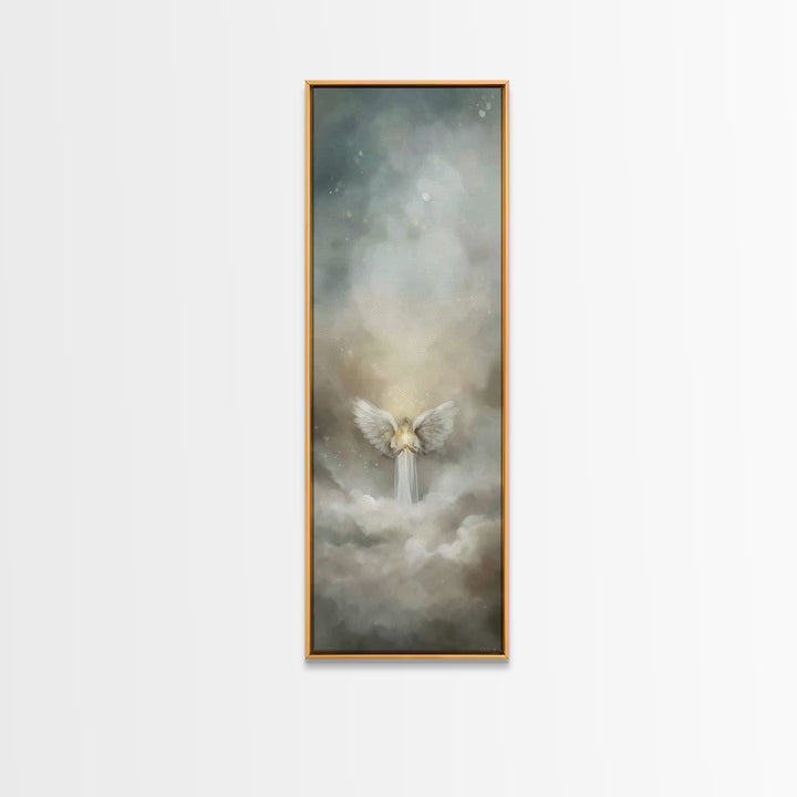 Celestial Light Keeper | Framed Canvas Print | Tall Skinny Art Print | Christian Art Canvas | Christian Christmas Art | Christian Decor